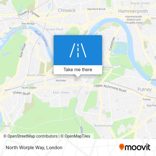 North Worple Way map
