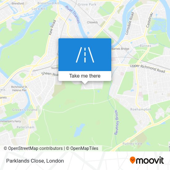 Parklands Close map