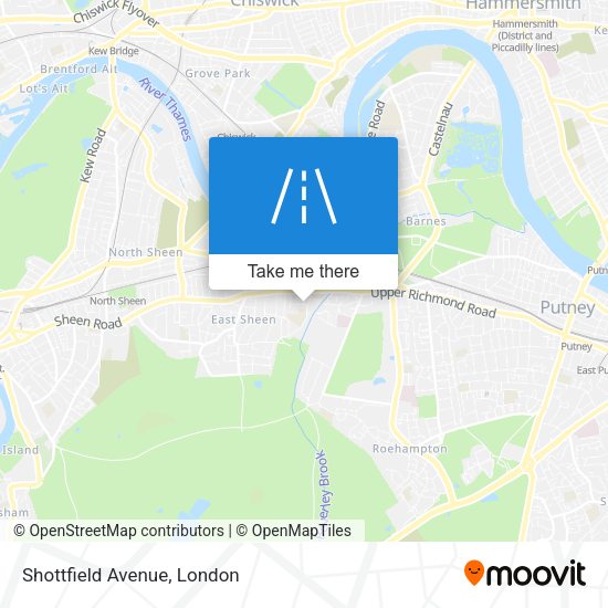 Shottfield Avenue map