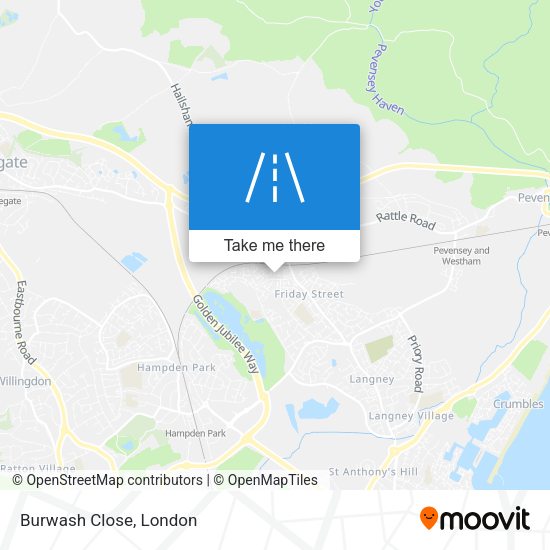 Burwash Close map