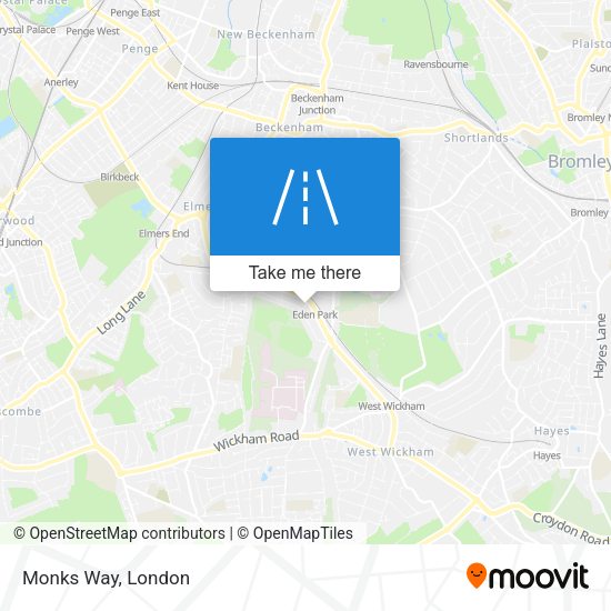 Monks Way map