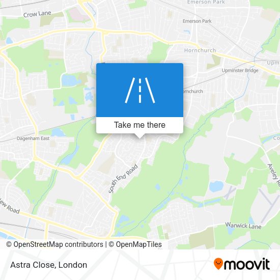 Astra Close map