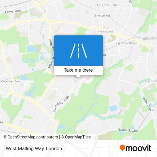 West Malling Way map