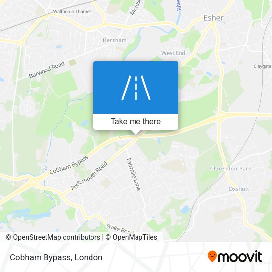 Cobham Bypass map