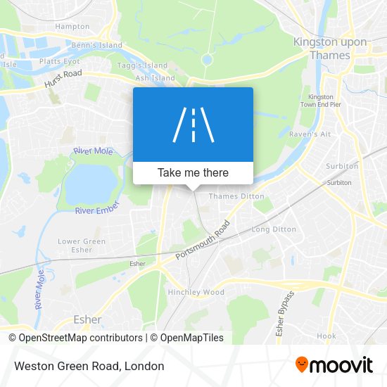 Weston Green Road map