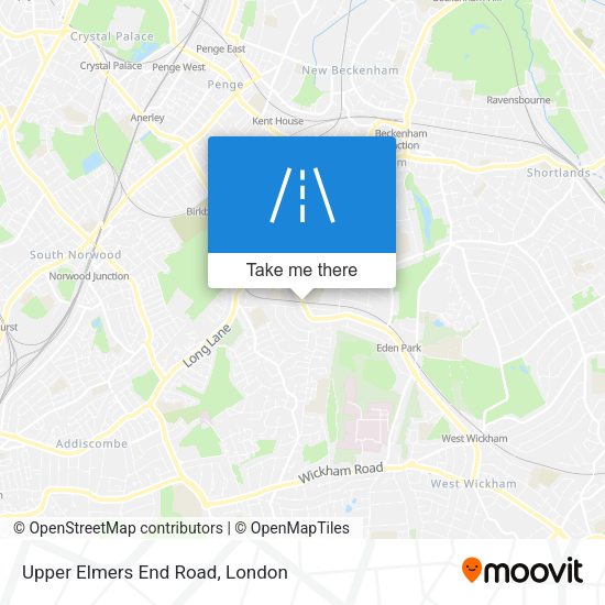 Upper Elmers End Road map