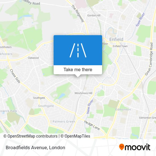 Broadfields Avenue map