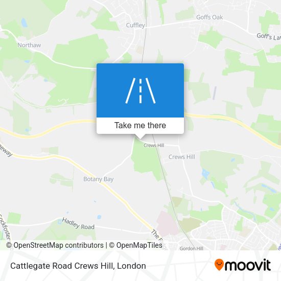 Cattlegate Road Crews Hill map