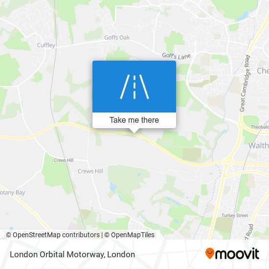 London Orbital Motorway map