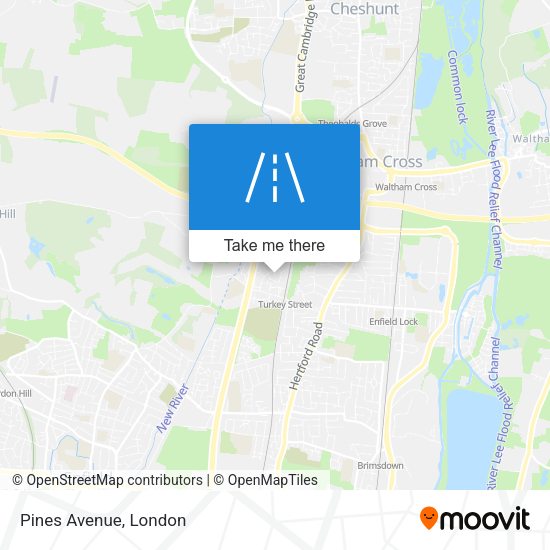 Pines Avenue map