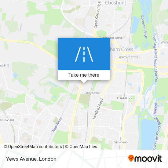 Yews Avenue map
