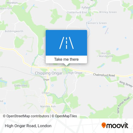 High Ongar Road map