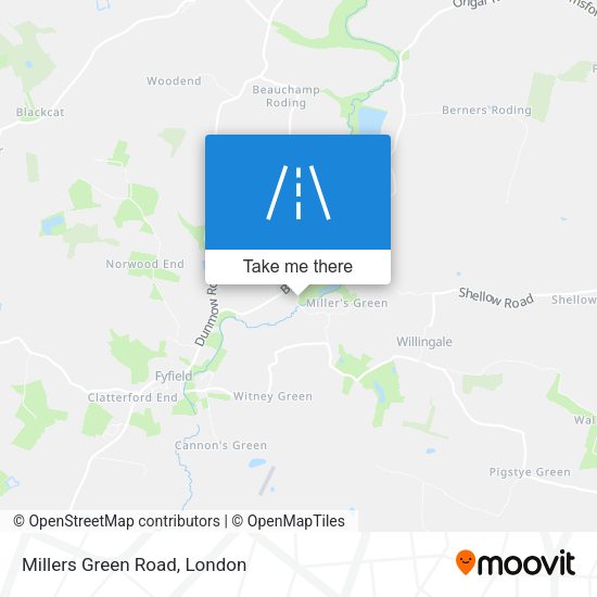 Millers Green Road map