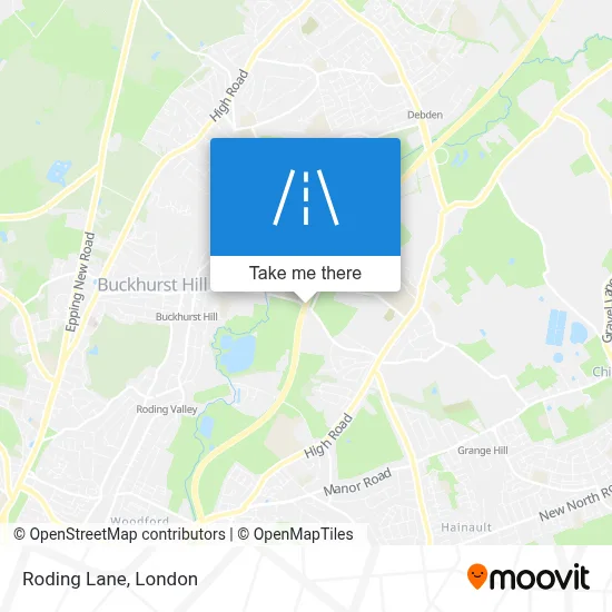 Roding Lane map