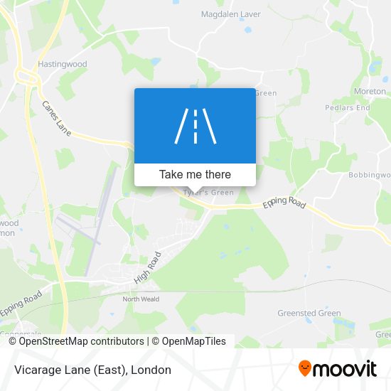 Vicarage Lane (East) map