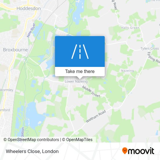 Wheelers Close map