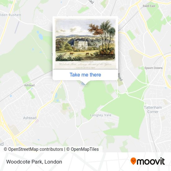 How to get to Woodcote Park, Epsom by bus or train?