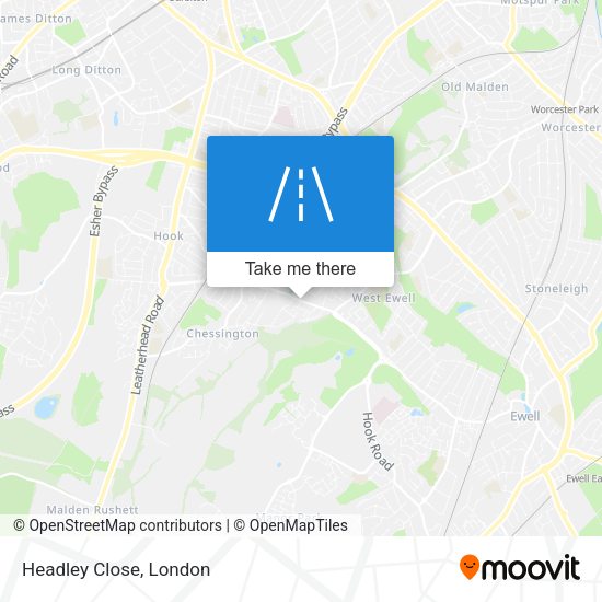 Headley Close map