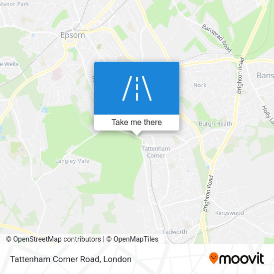 Tattenham Corner Road map
