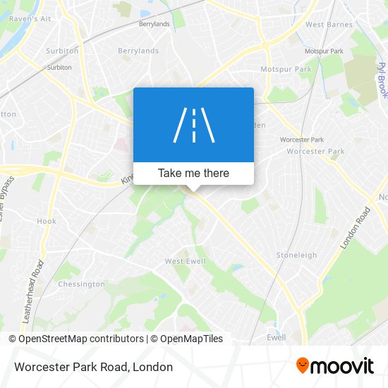 Worcester Park Road map