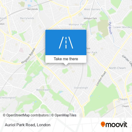 Auriol Park Road map