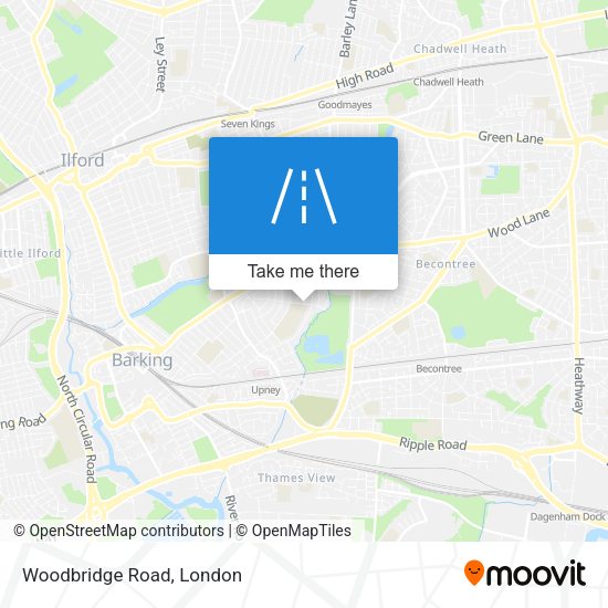 Woodbridge Road map