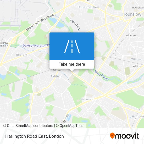 Harlington Road East map