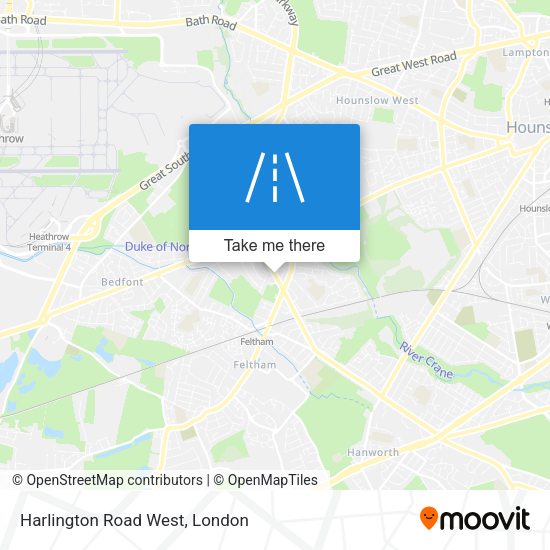 Harlington Road West map