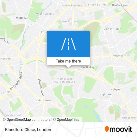 Blandford Close map