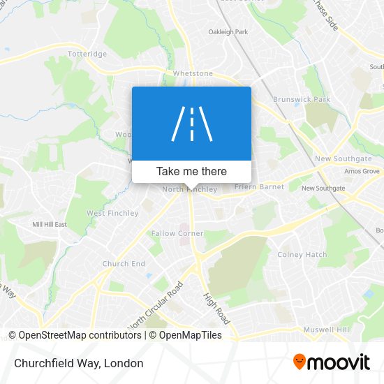 Churchfield Way map