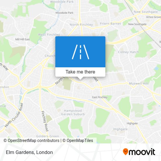 Elm Gardens map