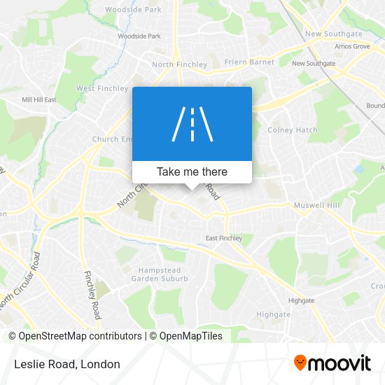 Leslie Road map