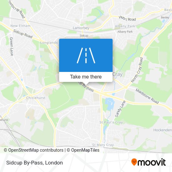 Sidcup By-Pass map