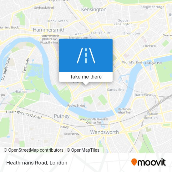 Heathmans Road map