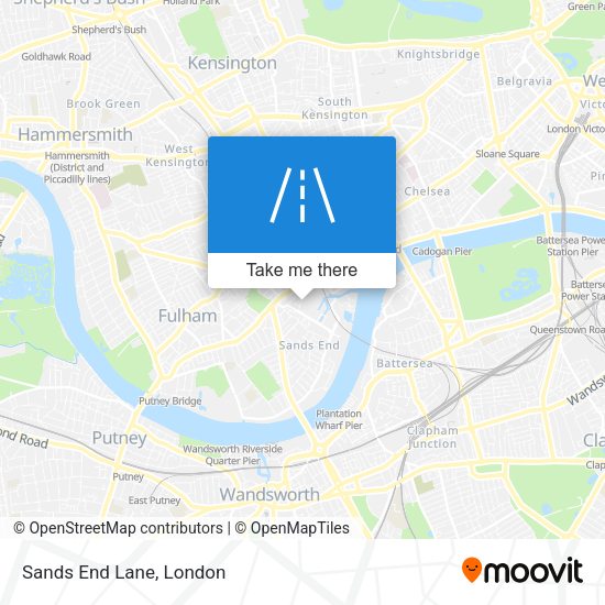 Sands End Lane map