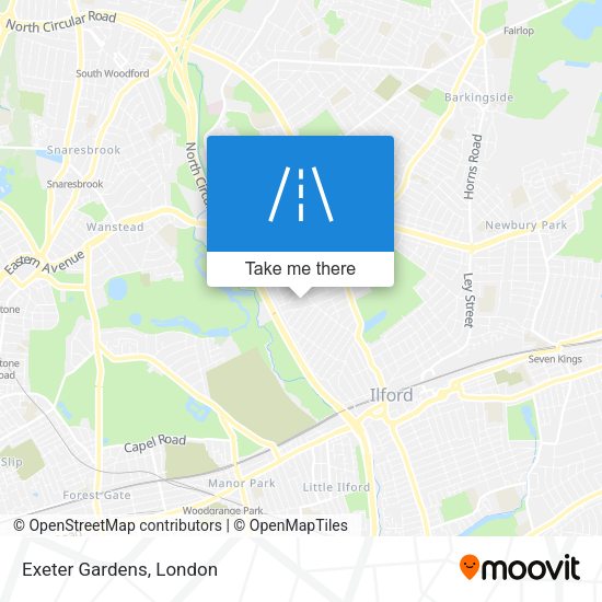 Exeter Gardens map
