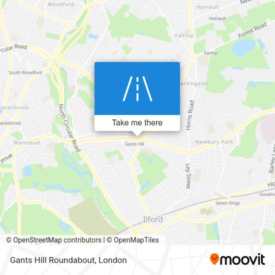 Gants Hill Roundabout map