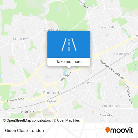 Gidea Close map