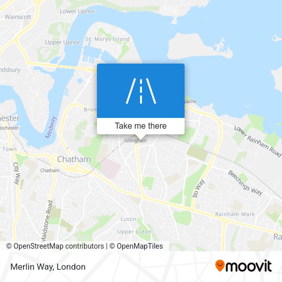 Merlin Way map