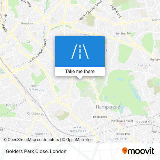 Golders Park Close map