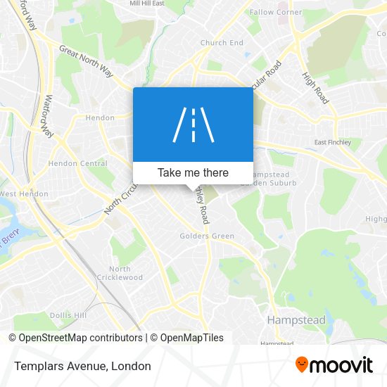 Templars Avenue map