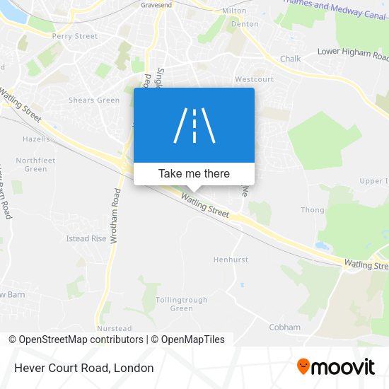 Hever Court Road map