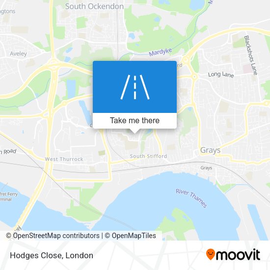 Hodges Close map