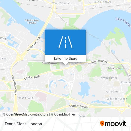 Evans Close map