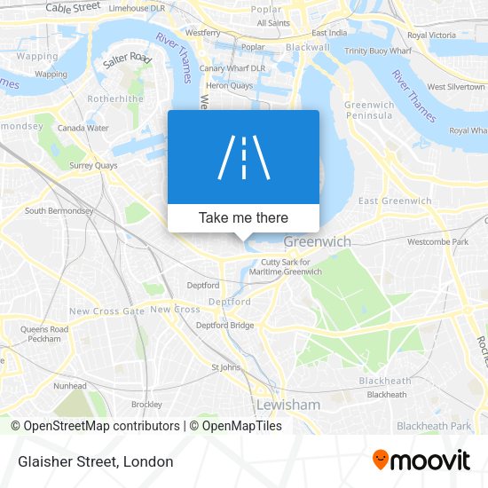 Glaisher Street map