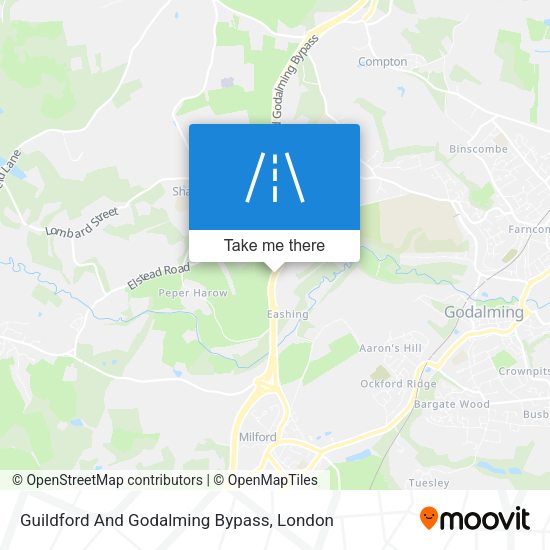 Guildford And Godalming Bypass map