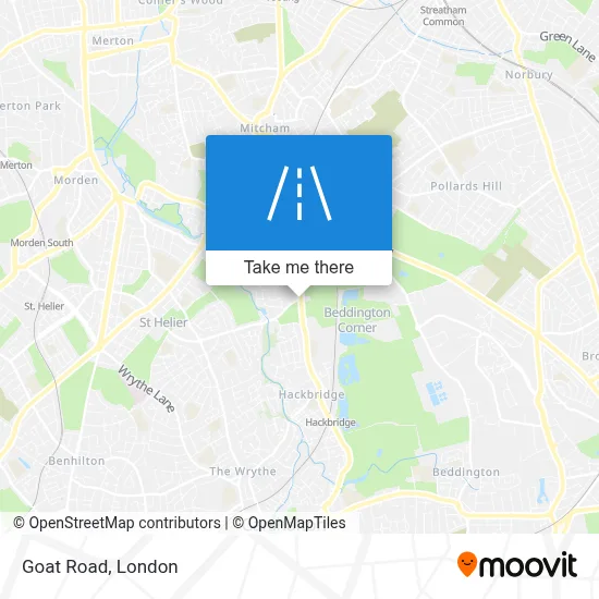 Hackbridge Map How to get to Goat Road, Hackbridge by bus, train, Tramlink or Tube?