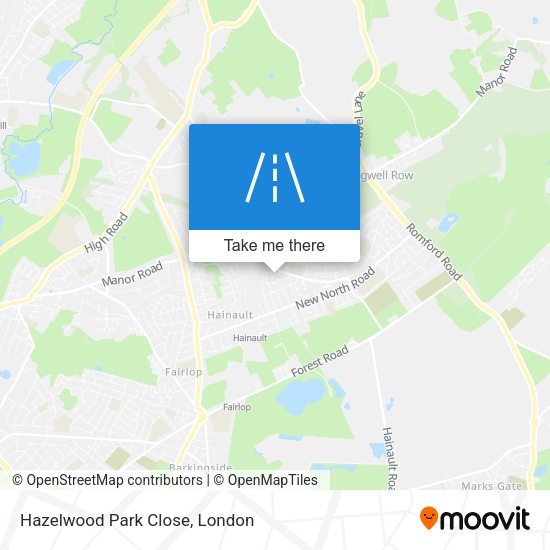 Hazelwood Park Close map