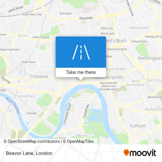 Beavor Lane map