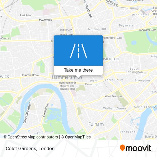 Colet Gardens map